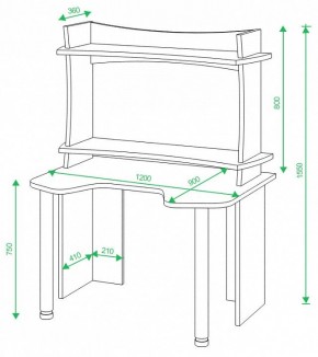 Стол компьютерный Домино Lite СКЛ-Игр120+НКИЛ120ВЛ в Миассе - miass.mebel24.online | фото 3