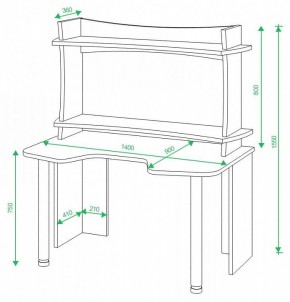 Стол компьютерный Домино lite СКЛ-Игр140 в Миассе - miass.mebel24.online | фото 2