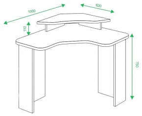 Стол компьютерный Домино lite СКЛ-ИгрУгл100+НКИЛ в Миассе - miass.mebel24.online | фото 2