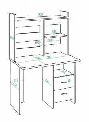 Стол компьютерный Домино Lite СКЛ-Прям100+НКЛ-100 в Миассе - miass.mebel24.online | фото 2