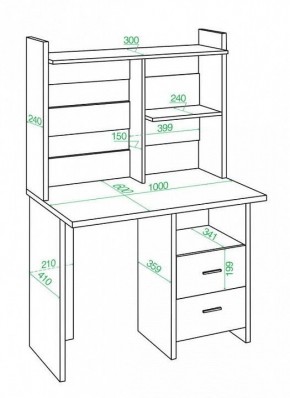 Стол компьютерный Домино Lite СКЛ-Прям100Р+НКЛ-100 в Миассе - miass.mebel24.online | фото 2