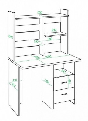 Стол компьютерный Домино Lite СКЛ-Прям100Р+НКЛ-100 в Миассе - miass.mebel24.online | фото 2