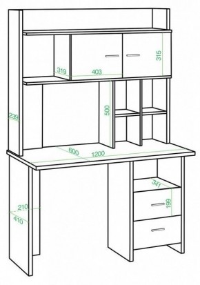 Стол компьютерный Домино lite СКЛ-Прям120+НКЛХ-120 в Миассе - miass.mebel24.online | фото 2