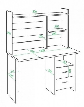 Стол компьютерный Домино Lite СКЛ-Прям120Р+НКЛ-120 в Миассе - miass.mebel24.online | фото 2