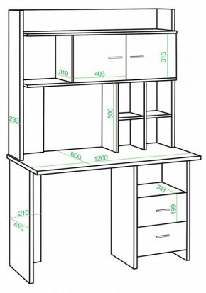 Стол компьютерный Домино Lite СКЛ-Прям120Р+НКЛХ-120 в Миассе - miass.mebel24.online | фото 2