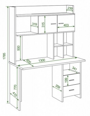 Стол компьютерный Домино Lite СКЛ-Прям130+НКЛХ-130 в Миассе - miass.mebel24.online | фото 2