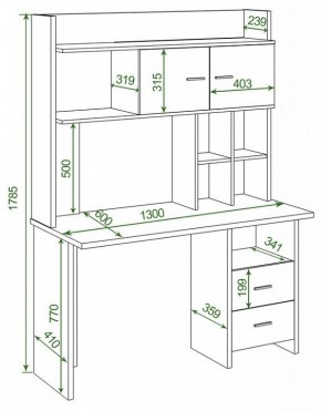 Стол компьютерный Домино Lite СКЛ-Прям130Р+НКЛХ-130 в Миассе - miass.mebel24.online | фото 2