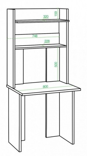 Стол компьютерный Домино Lite СКЛ-Прям80+НКЛХ 80 в Миассе - miass.mebel24.online | фото 2