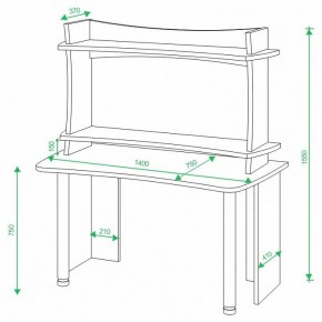 Стол компьютерный Домино lite СКЛ-Софт140+НКИЛ140 ВЛ в Миассе - miass.mebel24.online | фото 2