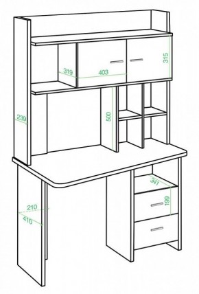 Стол компьютерный Домино Lite СКЛ-Трап120+НКЛХ-120 в Миассе - miass.mebel24.online | фото 2