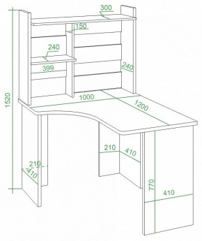 Стол компьютерный Домино Lite СКЛ-Угл120+НКЛ-100 в Миассе - miass.mebel24.online | фото 2