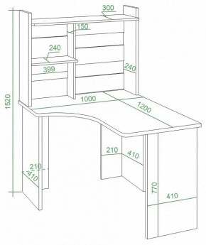 Стол компьютерный Домино Lite СКЛ-Угл120+НКЛ-100 в Миассе - miass.mebel24.online | фото 3