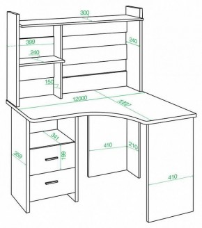 Стол компьютерный Домино Lite СКЛ-Угл120+НКЛХ-120 в Миассе - miass.mebel24.online | фото 2