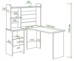 Стол компьютерный Домино Lite СКЛ-Угл130+НКЛ-120 в Миассе - miass.mebel24.online | фото 3