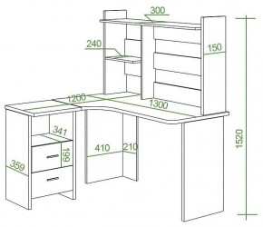 Стол компьютерный Домино Lite СКЛ-Угл130+НКЛ-130 в Миассе - miass.mebel24.online | фото 3