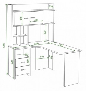 Стол компьютерный Домино Lite СКЛ-Угл130+НКЛХ-120 в Миассе - miass.mebel24.online | фото 2