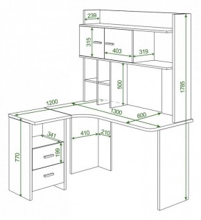 Стол компьютерный Домино Lite СКЛ-Угл130+НКЛХ-130 в Миассе - miass.mebel24.online | фото 2