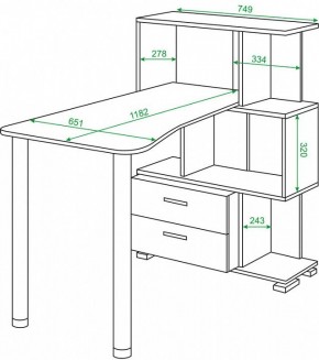 Стол компьютерный Домино СЛ-5-3СТ-2+БЯ в Миассе - miass.mebel24.online | фото 2