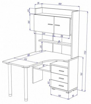 Стол компьютерный Домино СР-133-140 в Миассе - miass.mebel24.online | фото 2