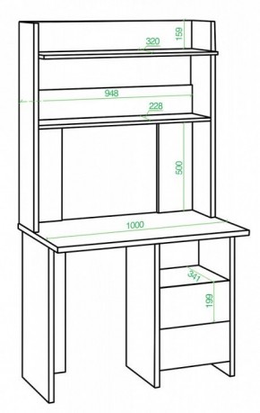 Стол компьютерный Нельсон Lite СКЛ-Прям100+НКЛХ-100 НБЕ в Миассе - miass.mebel24.online | фото 2