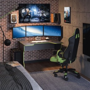 Стол компьютерный ВАРДИГ K1 120x82, антрацит/лайм в Миассе - miass.mebel24.online | фото 4