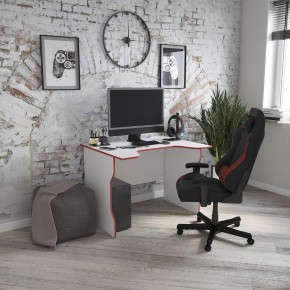 Стол компьютерный ВАРДИГ K2 100x82, белый/красный в Миассе - miass.mebel24.online | фото 4