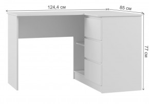 Компьютерный стол Мадера 1244 лдсп белый в Миассе - miass.mebel24.online | фото 2