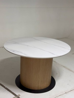 Стол MESA D120 цвет БЕЛЫЙ МРАМОР M326 / Каркас OAK, ®DISAUR в Миассе - miass.mebel24.online | фото 2