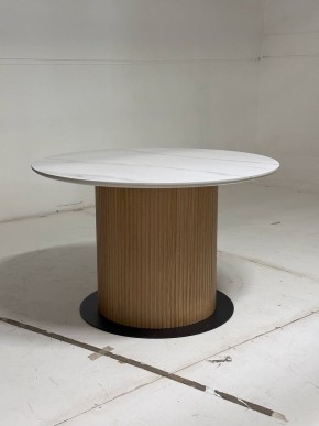 Стол MESA D120 цвет БЕЛЫЙ МРАМОР M326 / Каркас OAK, ®DISAUR в Миассе - miass.mebel24.online | фото 3