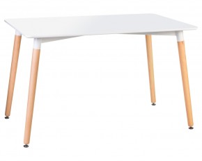 Стол обеденный DOBRIN SERRA WIDE, ножки светлый бук, столешница белая в Миассе - miass.mebel24.online | фото