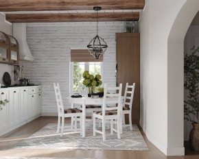 Стол обеденный Кантри раскладной, массив сосны, цвет белый в Миассе - miass.mebel24.online | фото 4
