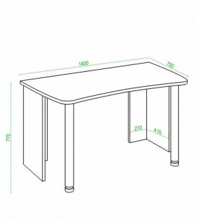 Стол офисный Домино Лайт СКЛ-Софт140 в Миассе - miass.mebel24.online | фото 3