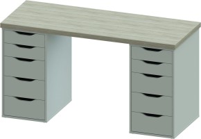 Стол письменный Ингар 2/55 140x75x55, дуб беленый/белый в Миассе - miass.mebel24.online | фото 2