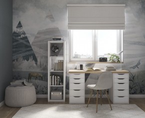 Стол письменный Ингар 2/55 140x75x55, дуб беленый/белый в Миассе - miass.mebel24.online | фото 4