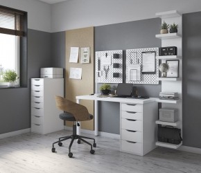 Стол письменный Ингар белый,120x75, с одной тумбой в Миассе - miass.mebel24.online | фото 2