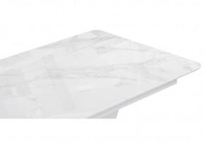 Стол стеклянный Бугун 120(160)х80х77 белый мрамор / белый в Миассе - miass.mebel24.online | фото 5