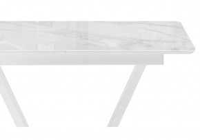 Стол стеклянный Бугун 120(160)х80х77 белый мрамор / белый в Миассе - miass.mebel24.online | фото 7