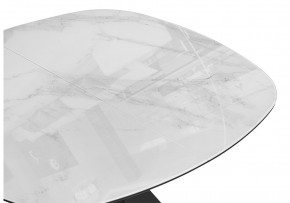 Стол стеклянный Эдли 110(150)х100х76 белый мрамор / черный в Миассе - miass.mebel24.online | фото 4
