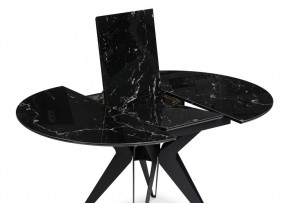 Стол стеклянный Рикла 110(150)х110х76 черный мрамор / черный в Миассе - miass.mebel24.online | фото 4