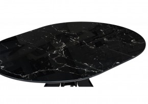 Стол стеклянный Рикла 110(150)х110х76 черный мрамор / черный в Миассе - miass.mebel24.online | фото 5