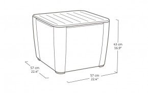 Стол-сундук Лузон Плюс (Luzon Plus Flat Wicker), графит в Миассе - miass.mebel24.online | фото 2