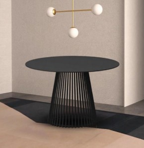 Стол TERNI 120 MATT BLACK MARBLE SOLID CERAMIC Черный мрамор матовый, керамика /Черн.каркас, ®DISAUR в Миассе - miass.mebel24.online | фото 2