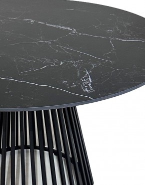 Стол TERNI 120 MATT BLACK MARBLE SOLID CERAMIC Черный мрамор матовый, керамика /Черн.каркас, ®DISAUR в Миассе - miass.mebel24.online | фото 4