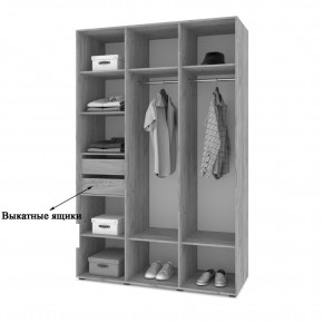 СТОУН С31 Шкаф 3-х створчатый с ящиками (камень темный/ирландский дуб) в Миассе - miass.mebel24.online | фото 4