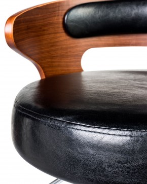 Стул барный DOBRIN FRED BLACK, коричневое дерево, чёрный в Миассе - miass.mebel24.online | фото 6