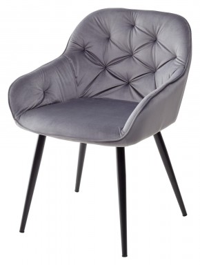 Стул BREEZE BLUVEL-14 GREY, велюр / черный каркас М-City в Миассе - miass.mebel24.online | фото 1