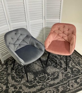 Стул BREEZE BLUVEL-14 GREY, велюр / черный каркас М-City в Миассе - miass.mebel24.online | фото 3