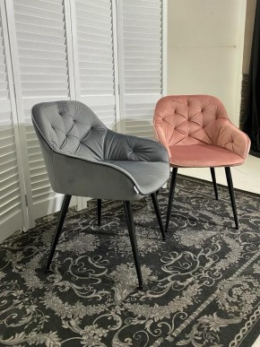 Стул BREEZE BLUVEL-14 GREY, велюр / черный каркас М-City в Миассе - miass.mebel24.online | фото 4