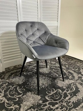 Стул BREEZE BLUVEL-14 GREY, велюр / черный каркас М-City в Миассе - miass.mebel24.online | фото 6