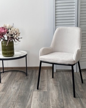 Стул BRIO CATO-01 Белый, фактурная ткань / черный каркас, ®DISAUR в Миассе - miass.mebel24.online | фото 3